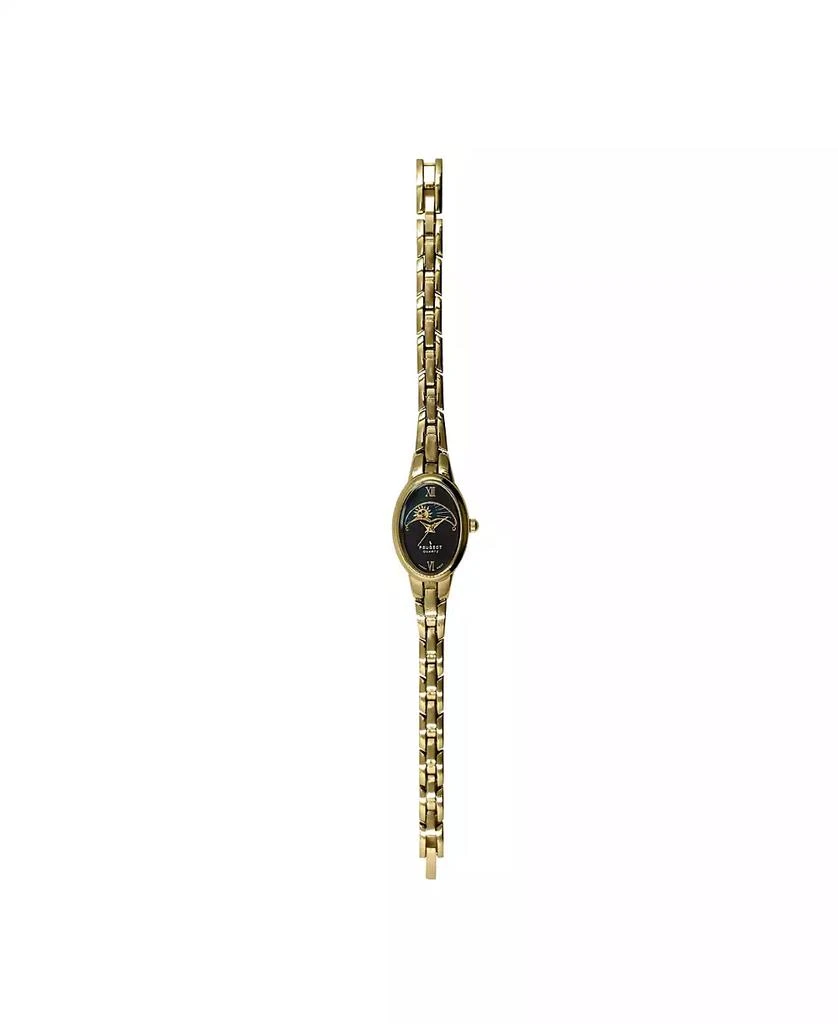 Peugeot Women's Gold 30x25mm Sun Moon Dial Link Bracelet Watch with Black Dial 3