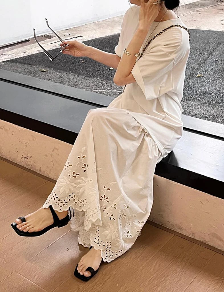Pixie Market White Eyelet Tee Dress-PREORDER 4