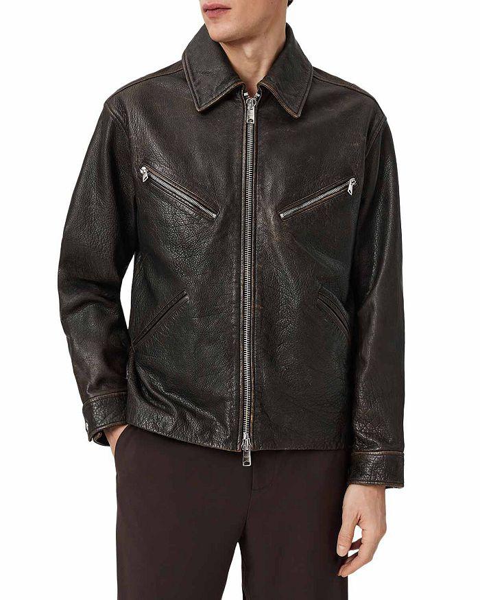 Shop Grained Leather L-HEIN Jacket with Patchworks on Sale at