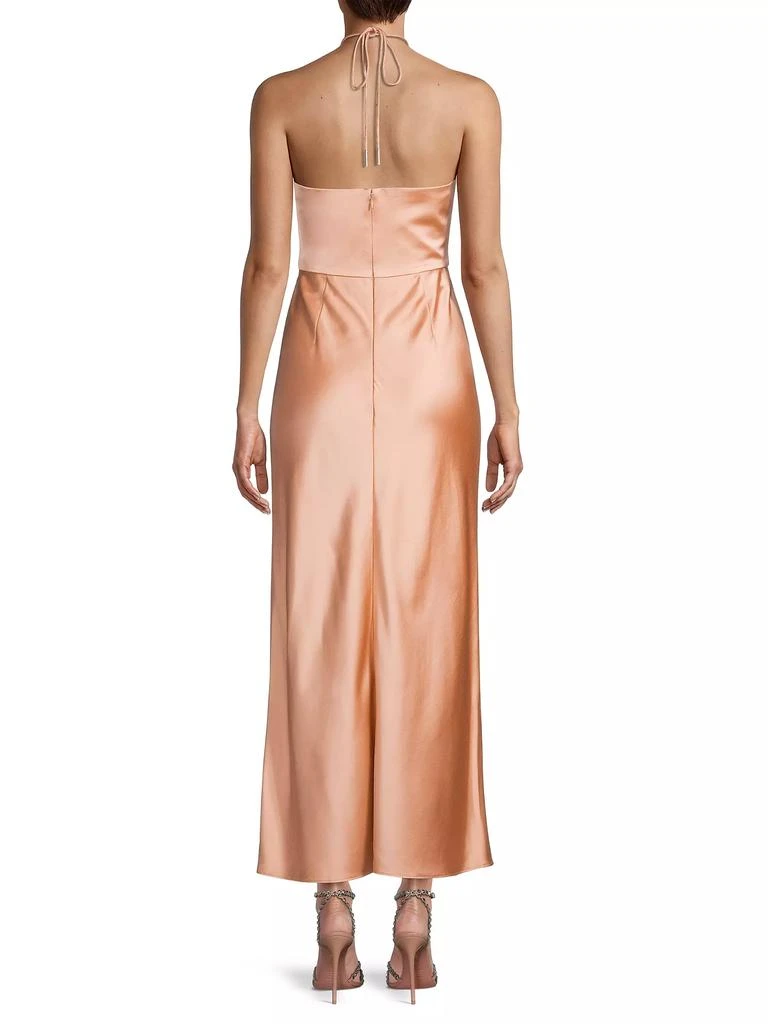Significant Other Alix Satin Halter Crossover Midi-Dress 5
