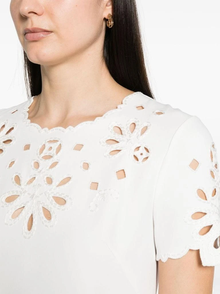 ERMANNO ERMANNO SCERVINO - Embroidered Cotton Short Dress 4