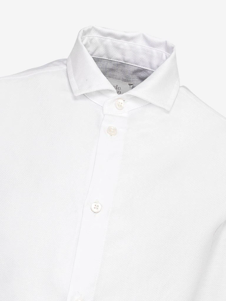 ELEVENTY Eleventy Boys Long Sleeve Logo Shirt in White 4