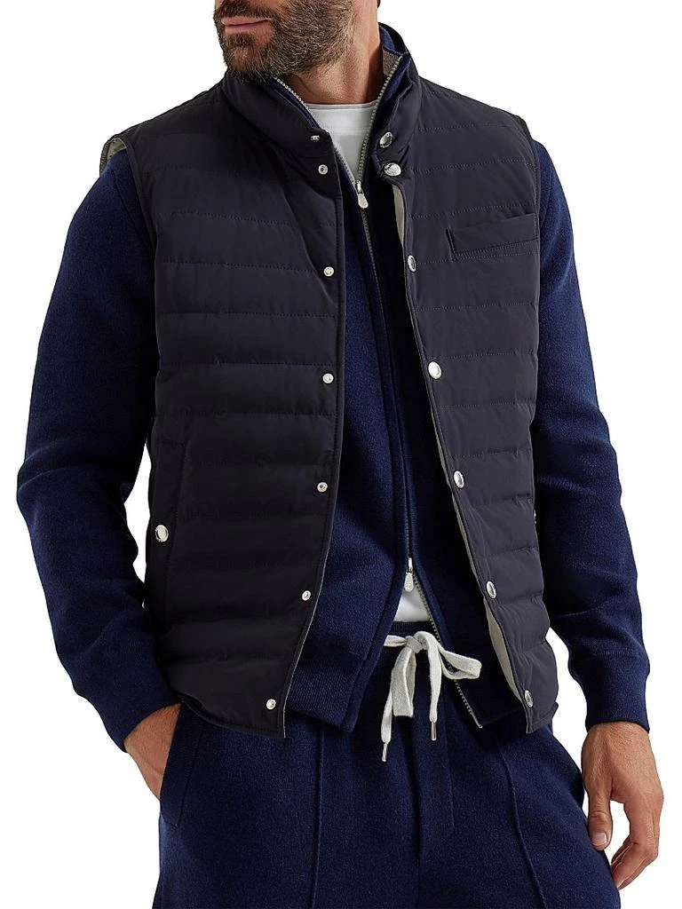Brunello Cucinelli Bonded Taffeta Lightweight Down Vest 2