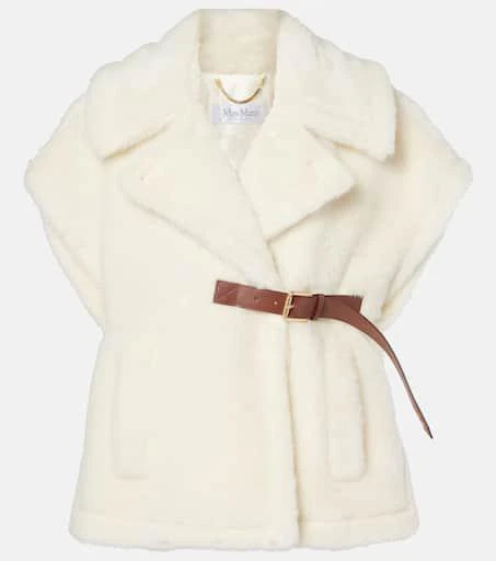 Max Mara Abavo wool and silk teddy cape 1