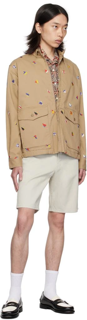 BEAMS PLUS Red Block Print Shirt 5