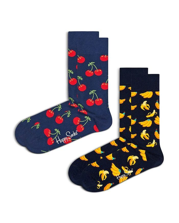 Happy Socks Classic Cherry Crew Socks, Pack of 2 1