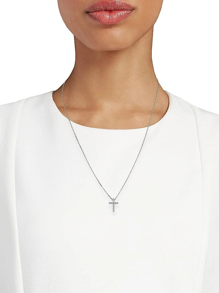 Hearts On Fire 18K White Gold 
Diamond Cross Pendant Necklace 2