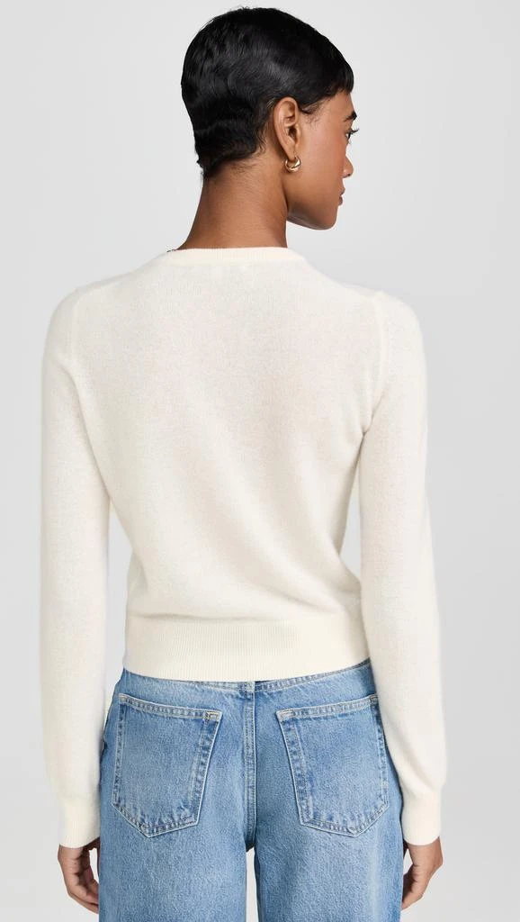 White  Warren Cashmere Essential Crew Neck Cardigan 2