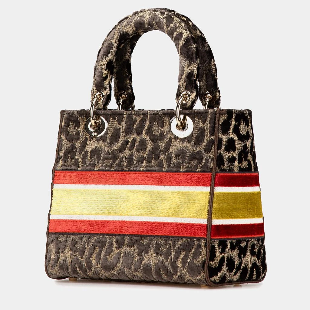 Dior Dior Brown Mizza Medium Embroidered Velvet Leopard Lady D Lite Bag 3