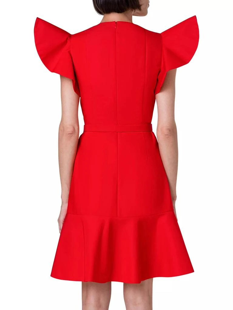 Akris Cotton-Blend Belted Short-Sleeve Mini-Dress 5