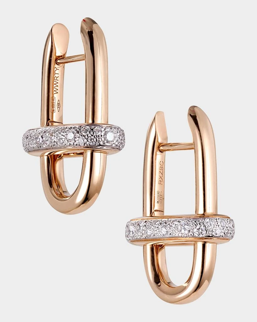 Pomellato Iconica 18K Rose Gold Diamond Link Earrings