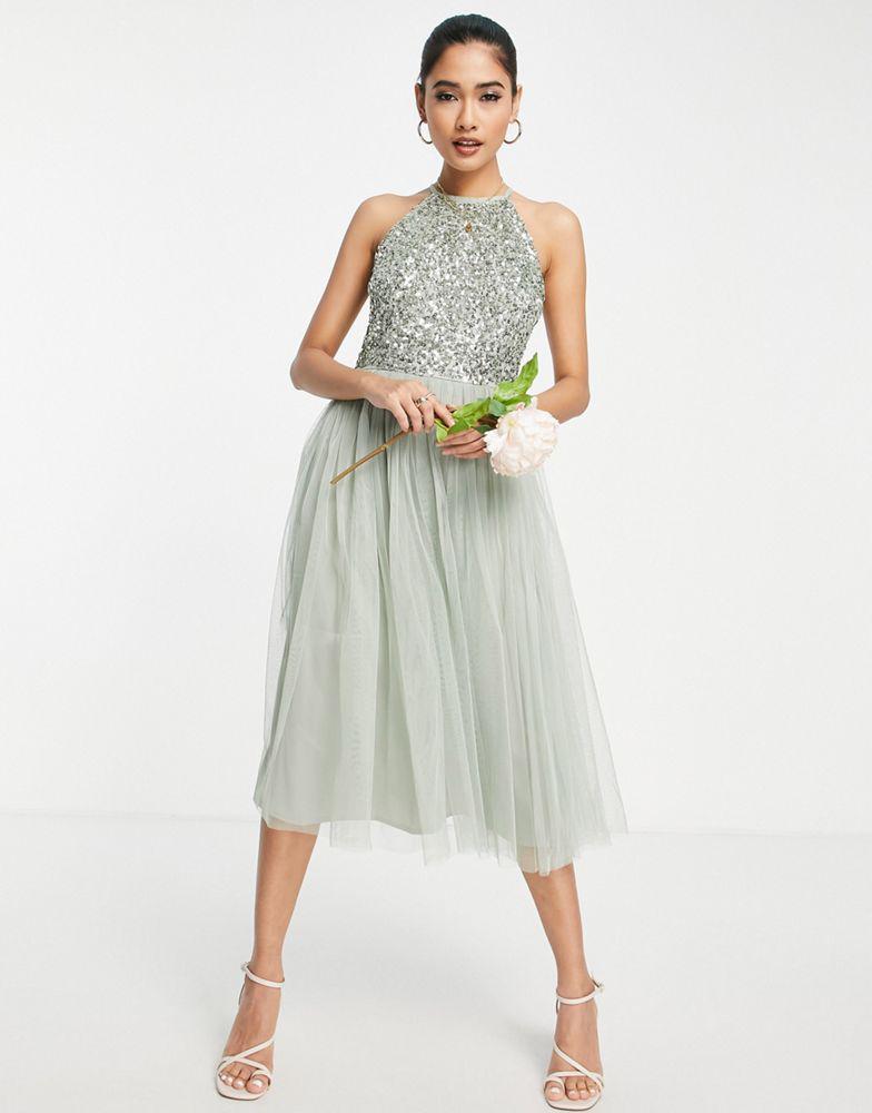 maya bridesmaid sleeveless midaxi tulle dress Tulle Maya Deluxe