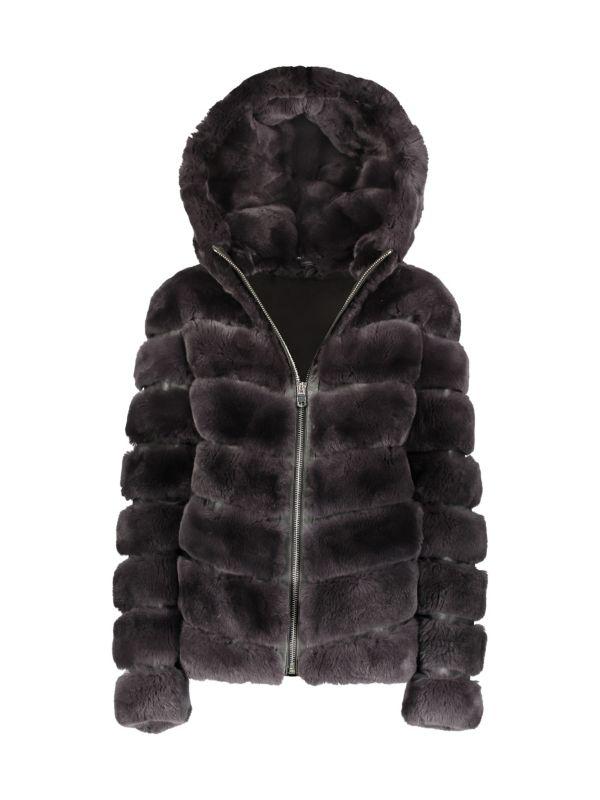 WOLFIE FURS Made For Generations™ Reversible Hooded Shearling Jacket