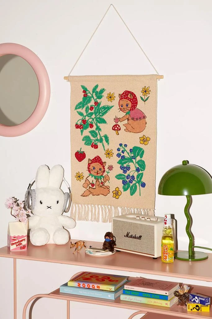 Urban Outfitters Strawberry Cat Wall Hanging 1
