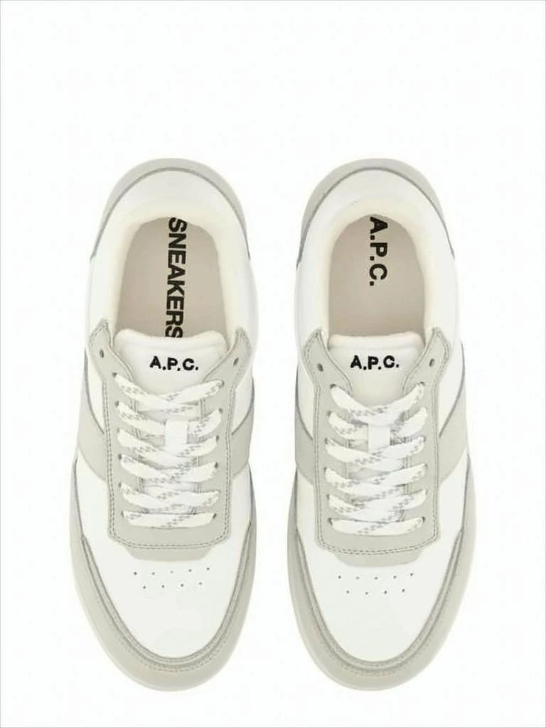 A.P.C. Low-Top Sneakers with Light Grey Suede Overlays 6