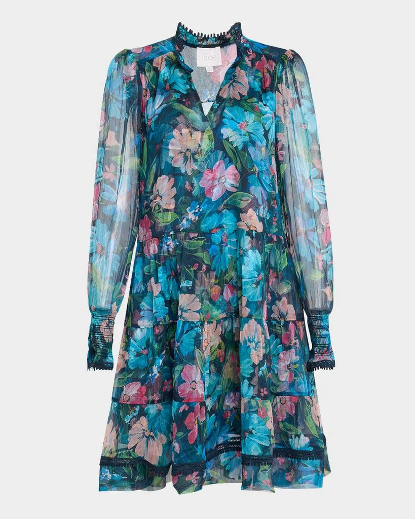 Johnny Was Maryah Tiered Floral-Print Chiffon Dress 1