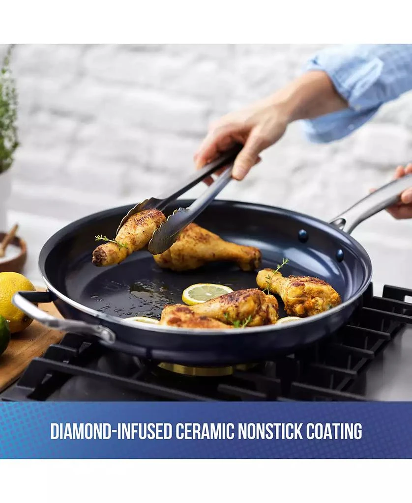 Blue Diamond Family Feast Diamond-Infused Ceramic Nonstick 14" Frying Pan with Helper Handle 4