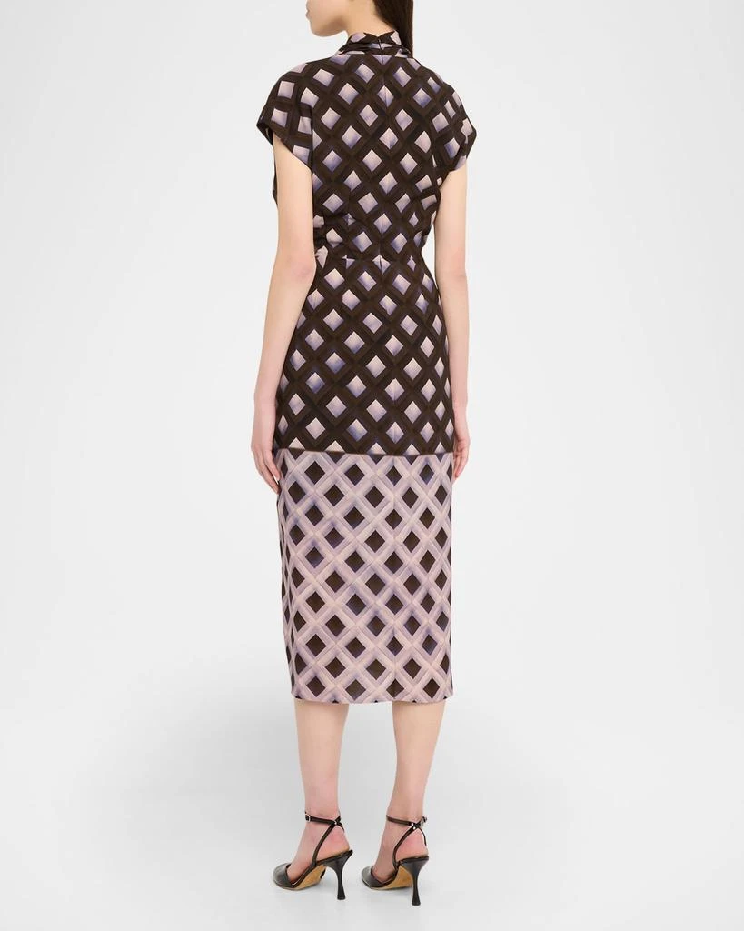 Dries Van Noten Dilian Abstract-Print Draped Midi Dress 3