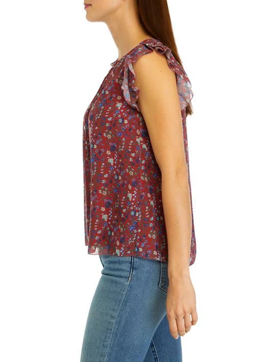 philosophy Womens Floral Printed Ruffle Top 3