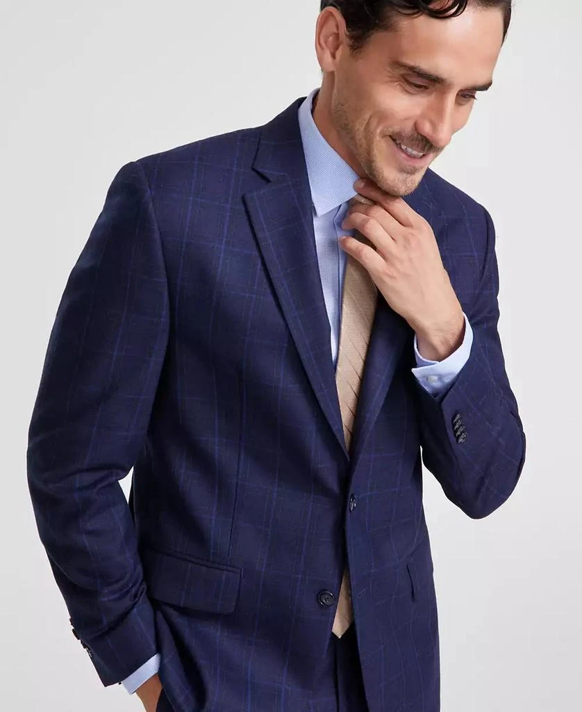 Michael Kors Men's Classic-Fit Wool-Blend Stretch Plaid Suit Separate Jacket 4