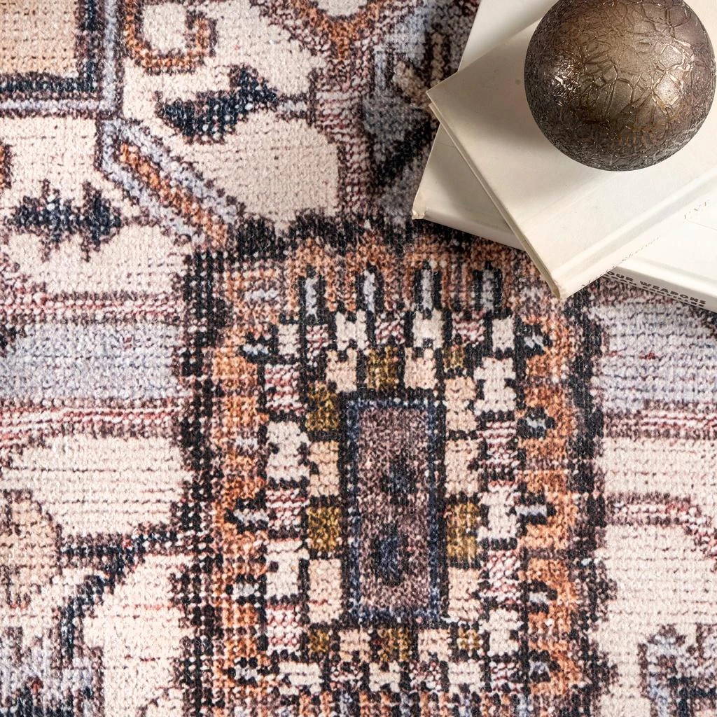 nuLOOM Sasha Machine Washable Medallion Area Rug 6