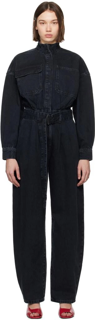FRAME Black 'The Cocoon' Denim Jumpsuit 1