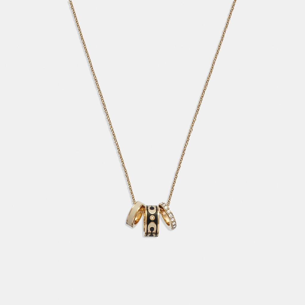 Coach Signature Enamel Rondell Necklace