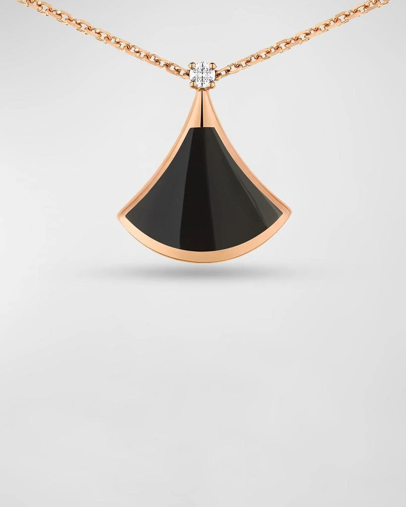 BVLGARI Divas' Dream 18K Rose Gold Diamond and Onyx Pendant Necklace 3