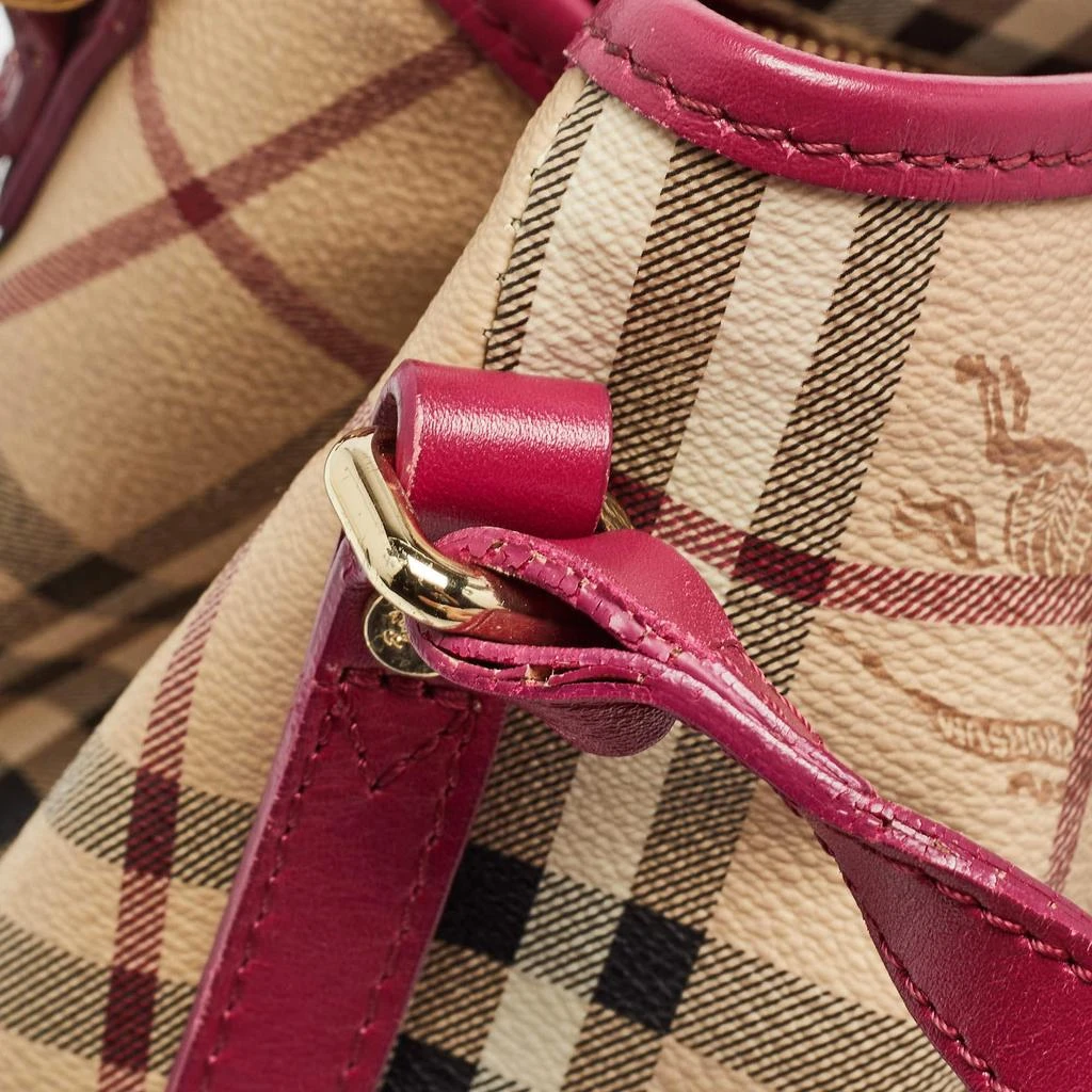 Burberry Burberry Pink/Beige Haymarket Check Coated Canvas and Leather Small Canterbury Tote 6