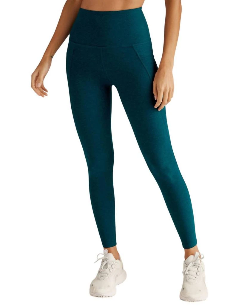 Beyond yoga Spacedye Out Of Pocket High Waisted Midi Legging In Majestic Blue Heather 1