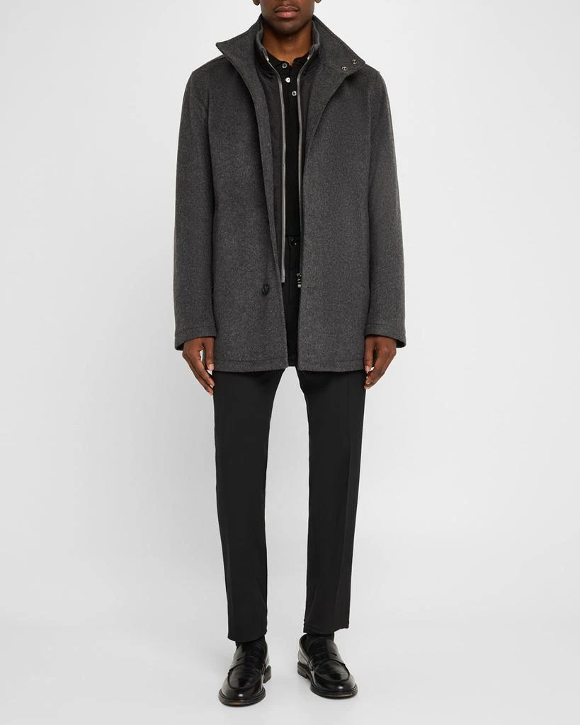 Hugo Boss Men's Coxtan Wool-Cashmere Coat with Removable Bib 2