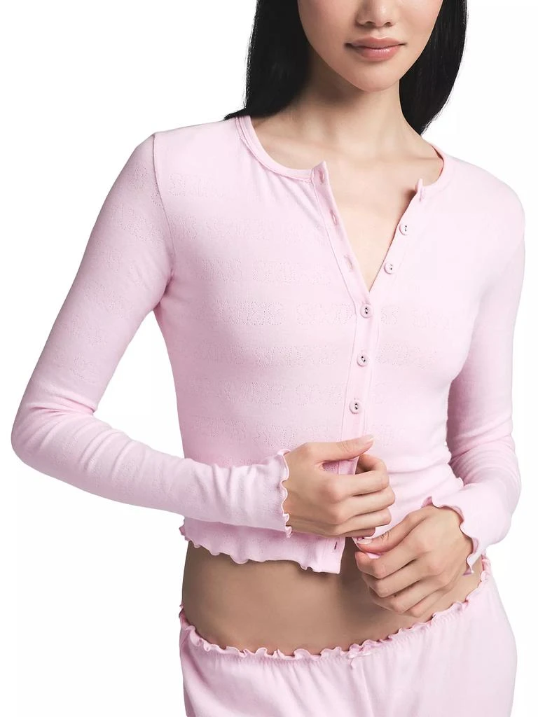 SKIMS Logo Pointelle Cardigan 3