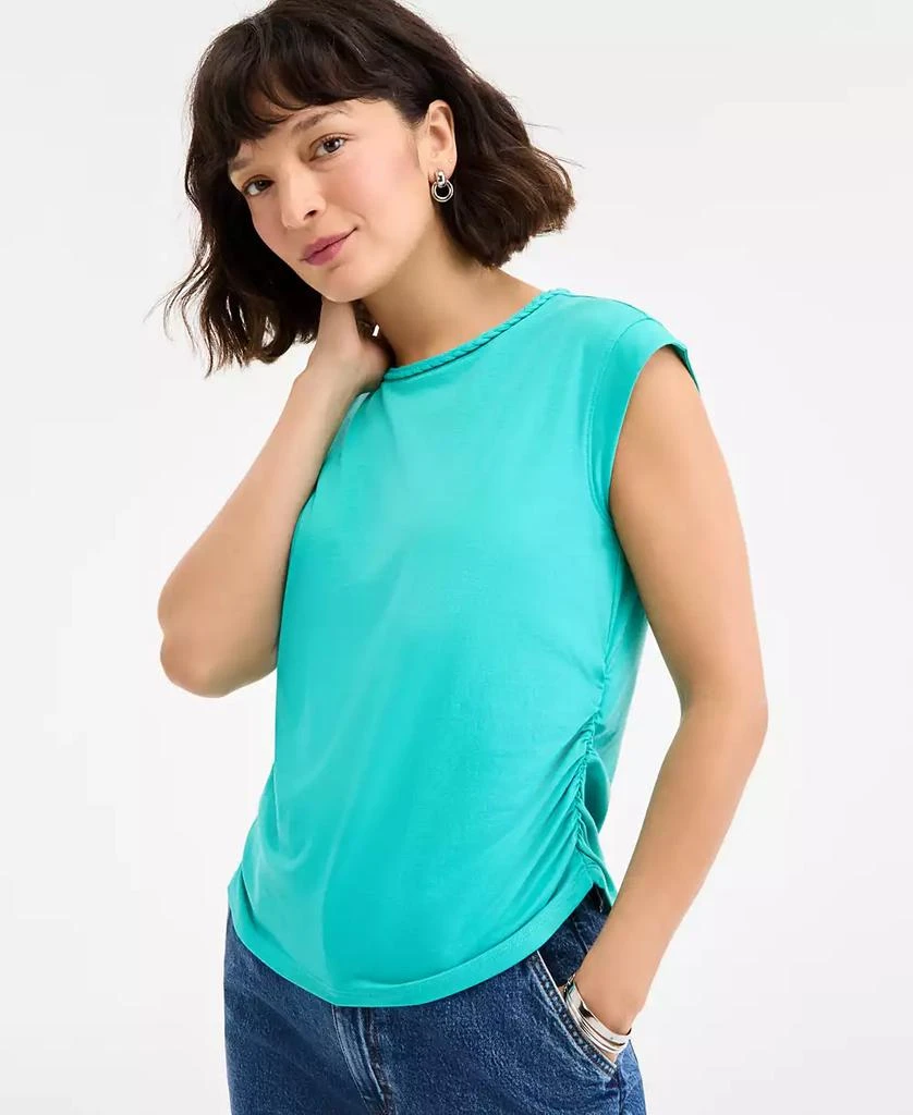 On 34th Women
s Braided-Neck Crewneck T-Shirt, Exclusively at Macy
s 1