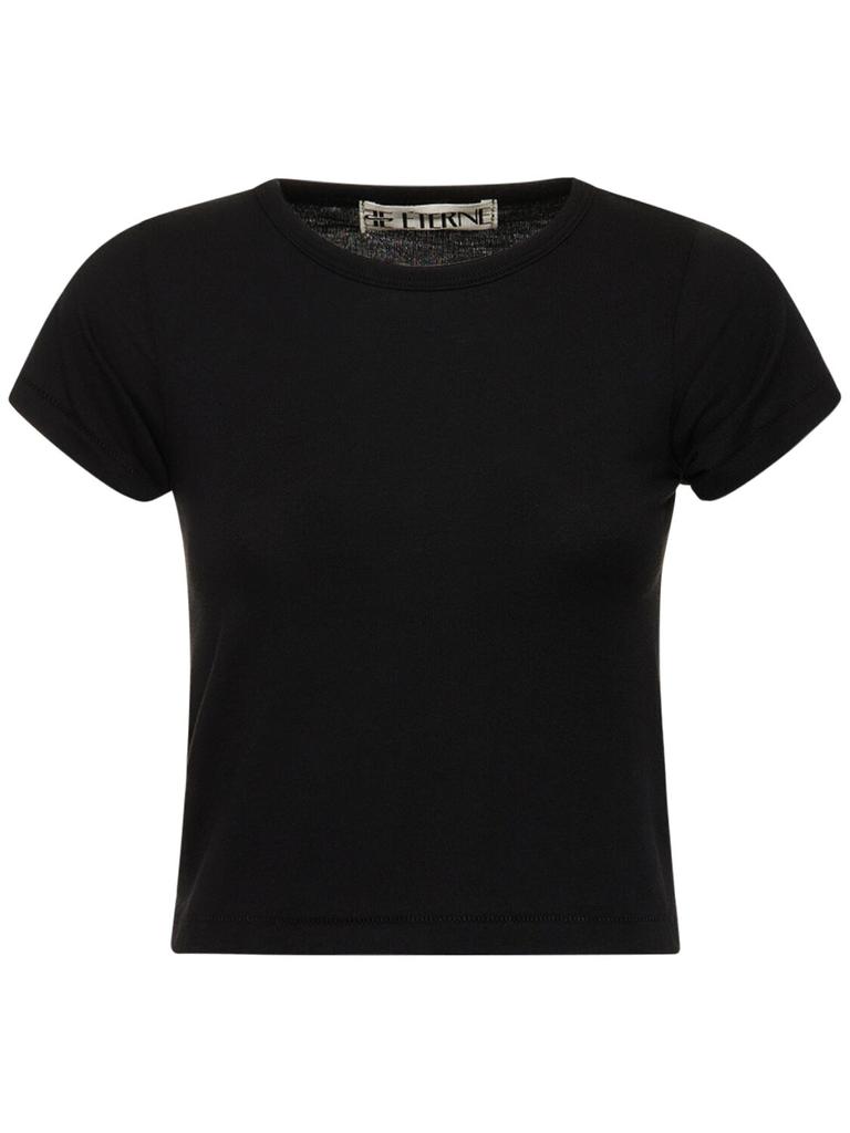 ÉTERNE Short Sleeve Stretch Cotton T-shirt
