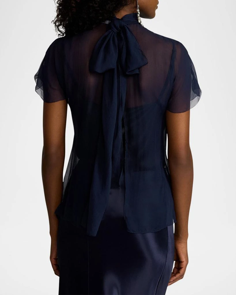 Ralph Lauren Etta Ruffle Bib Washed Chiffon Top 3