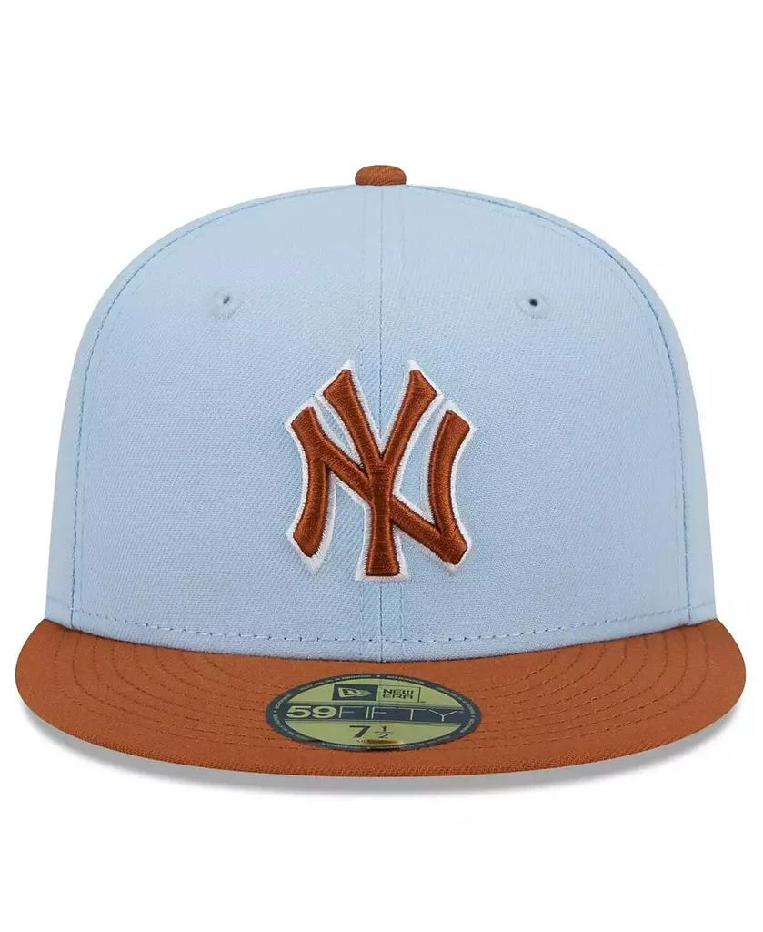 New Era Men's Light Blue/Brown New York Yankees Spring Color Basic Two-Tone 59fifty Fitted Hat 2