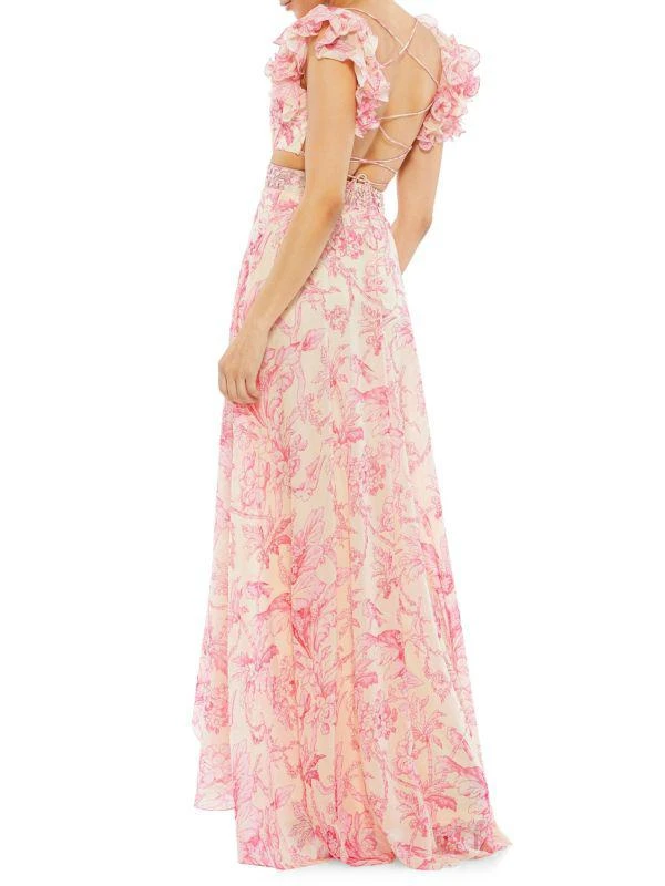Mac Duggal Ruffle Floral Empire Waist Gown 2