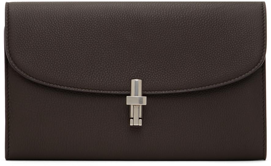 The Row Sofia Continental Wallet in Shiny Kid Leather