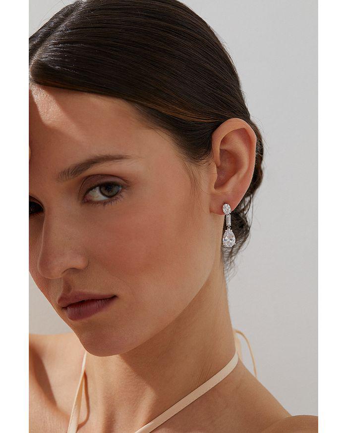 Nadri Cubic Zirconia Drop Earrings in Rhodium Plated