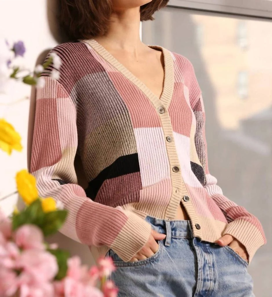 Minnie Rose Minnie Rose - Ribbed Plaited Cardigan 1