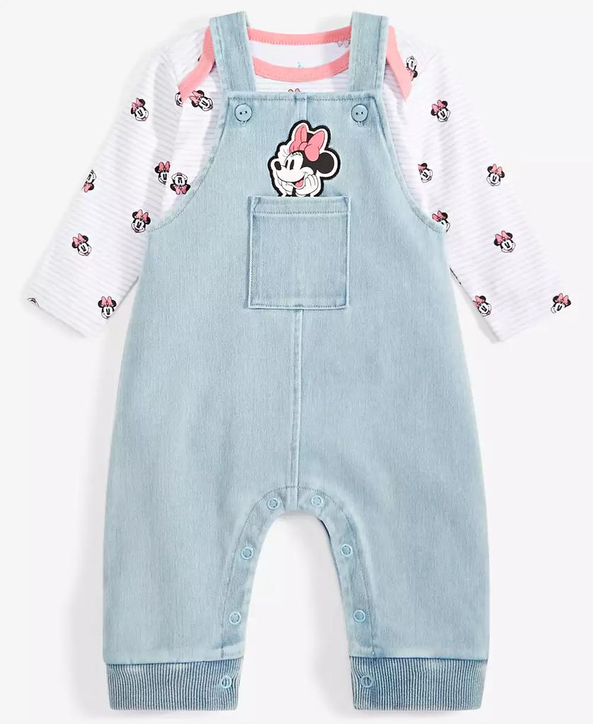 Disney Baby Girls Minnie Mouse Bodysuit & Overalls Set