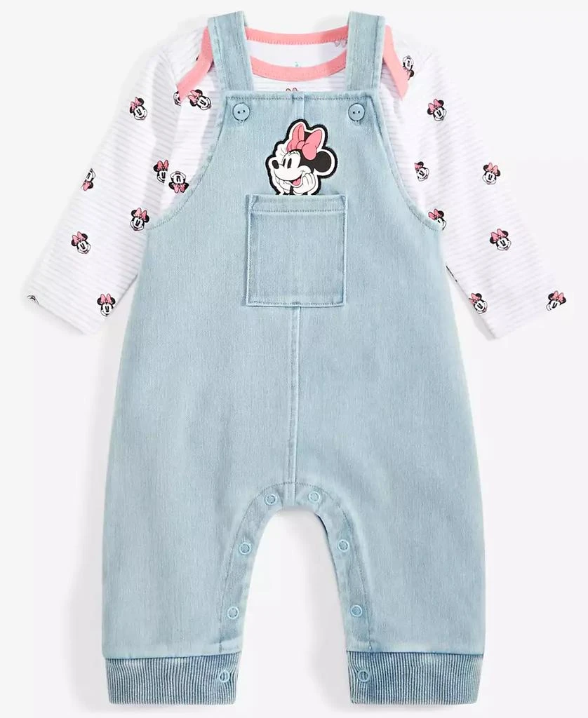 Disney Baby Girls Minnie Mouse Bodysuit & Overalls Set 1