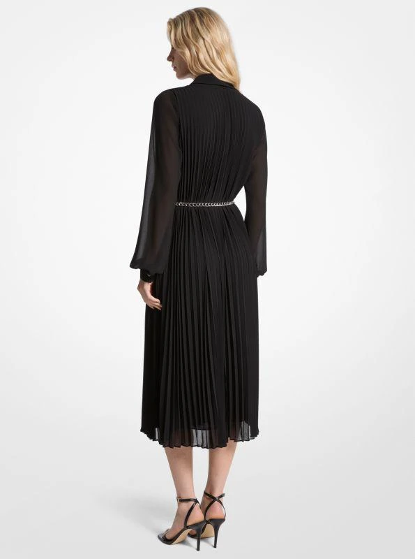 michael kors pleated georgette dress Michael Kors Pleated Georgette Shirtdress