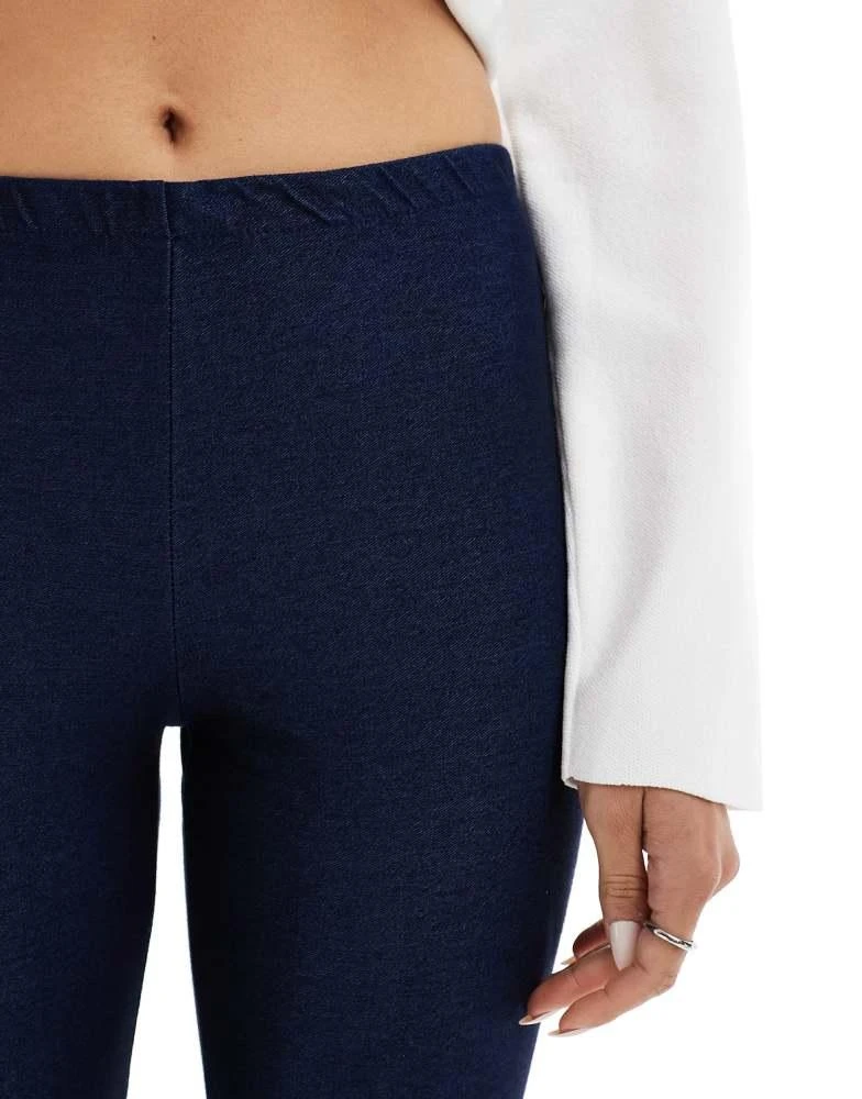 Mango Mango denim capri trousers in blue 3