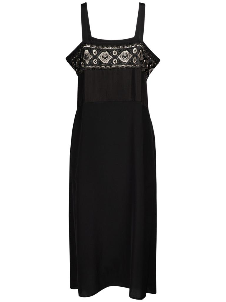 MAISON MARGIELA Silk & Viscose Crepe De Chine Midi Dress