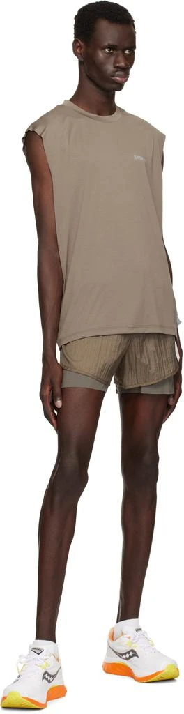 Satisfy Taupe Rippy 3" Trail Shorts 4