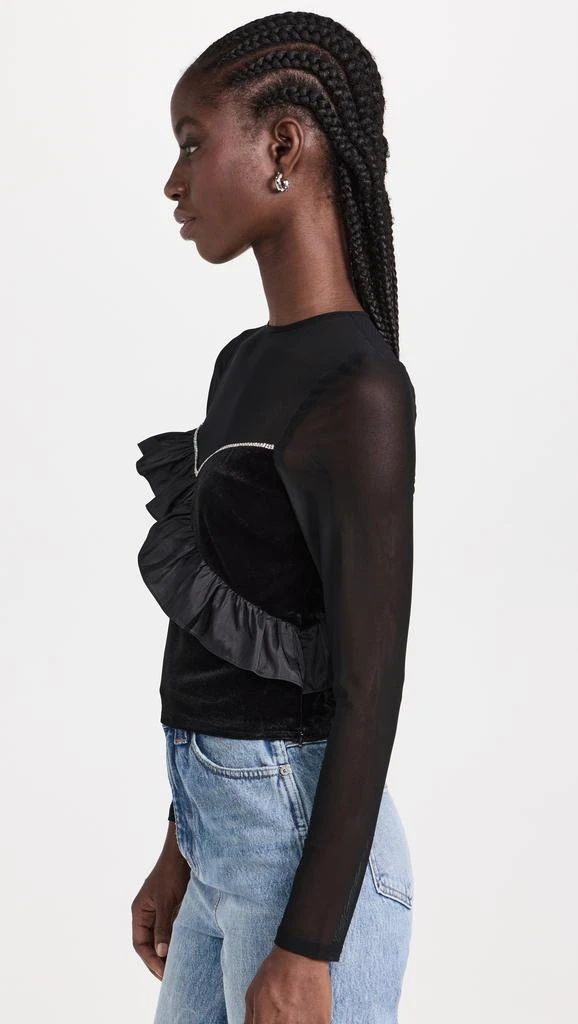 SAYLOR Dascha Velvet and Mesh Top 3