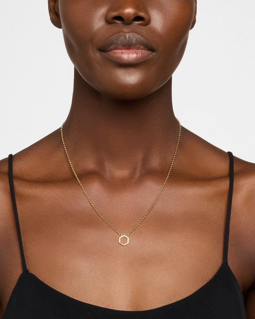 Harwell Godfrey 18K Yellow Gold Bead Hexagon Pendant Necklace
