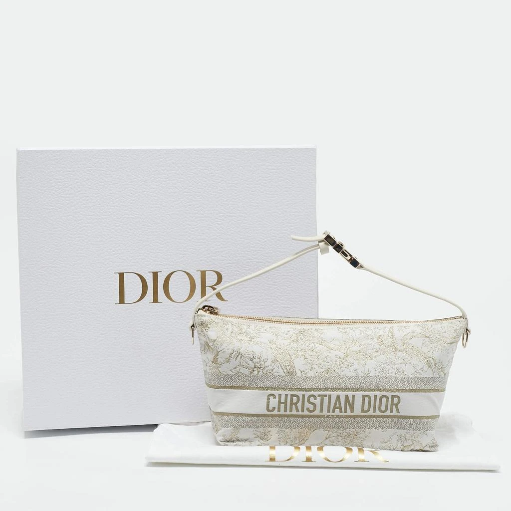 Dior Dior White Fabric Toile de Jouy Medium Travel Nomad Pouch 10