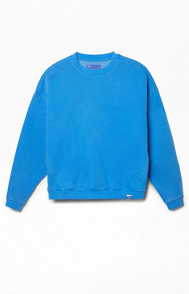 A.R.C. Blue Vintage Wash Heavyweight Fleece Crew Neck Sweatshirt 1